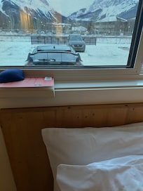 The parking lot is almost in your bedroom on the railroad side of the building.