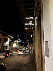 The street just outside the hotel
