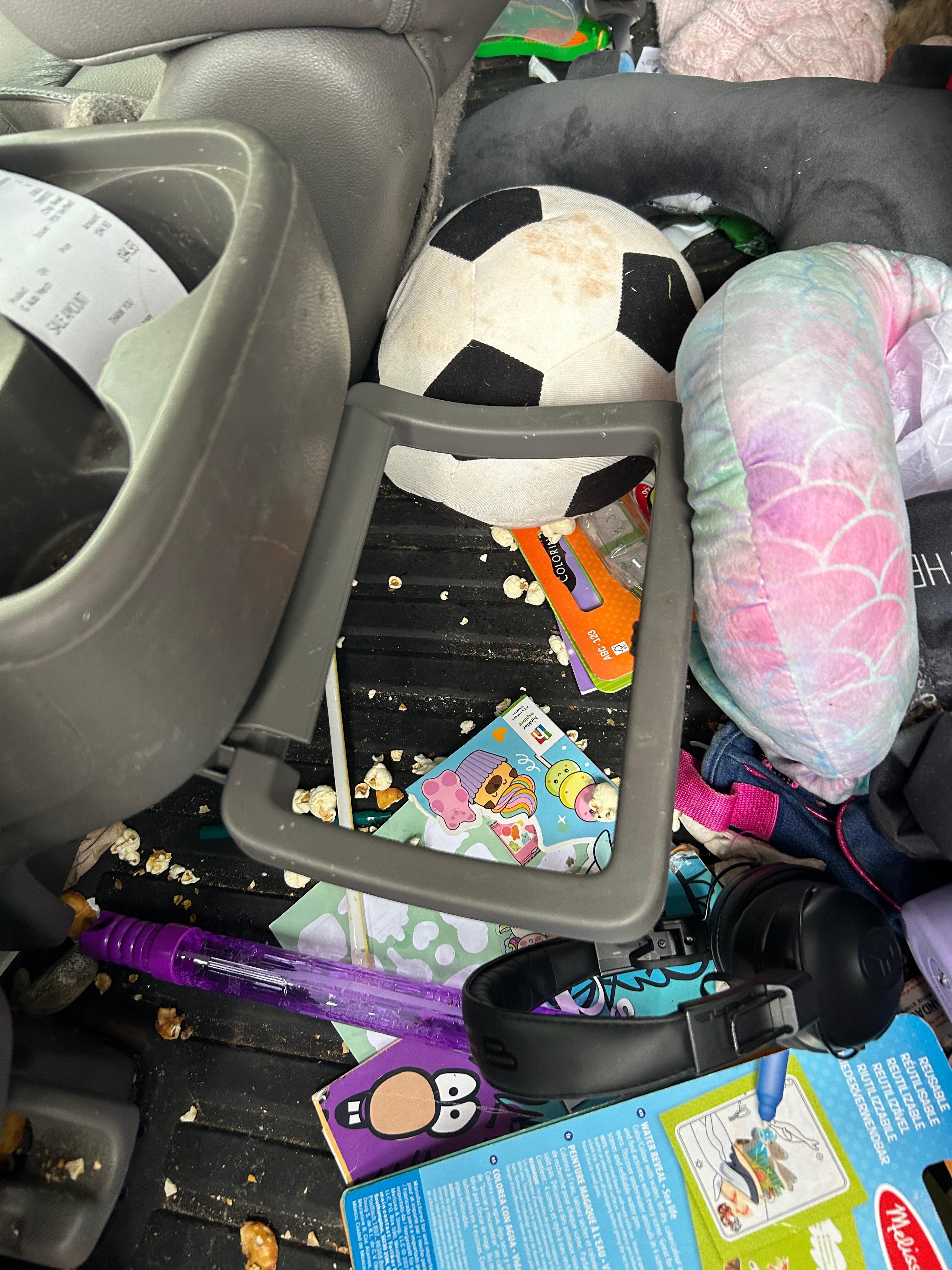 Trash bags were dumped out as well after looking through everything