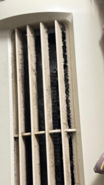 Extremely filthy air vent