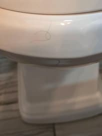 Hair on bathroom.