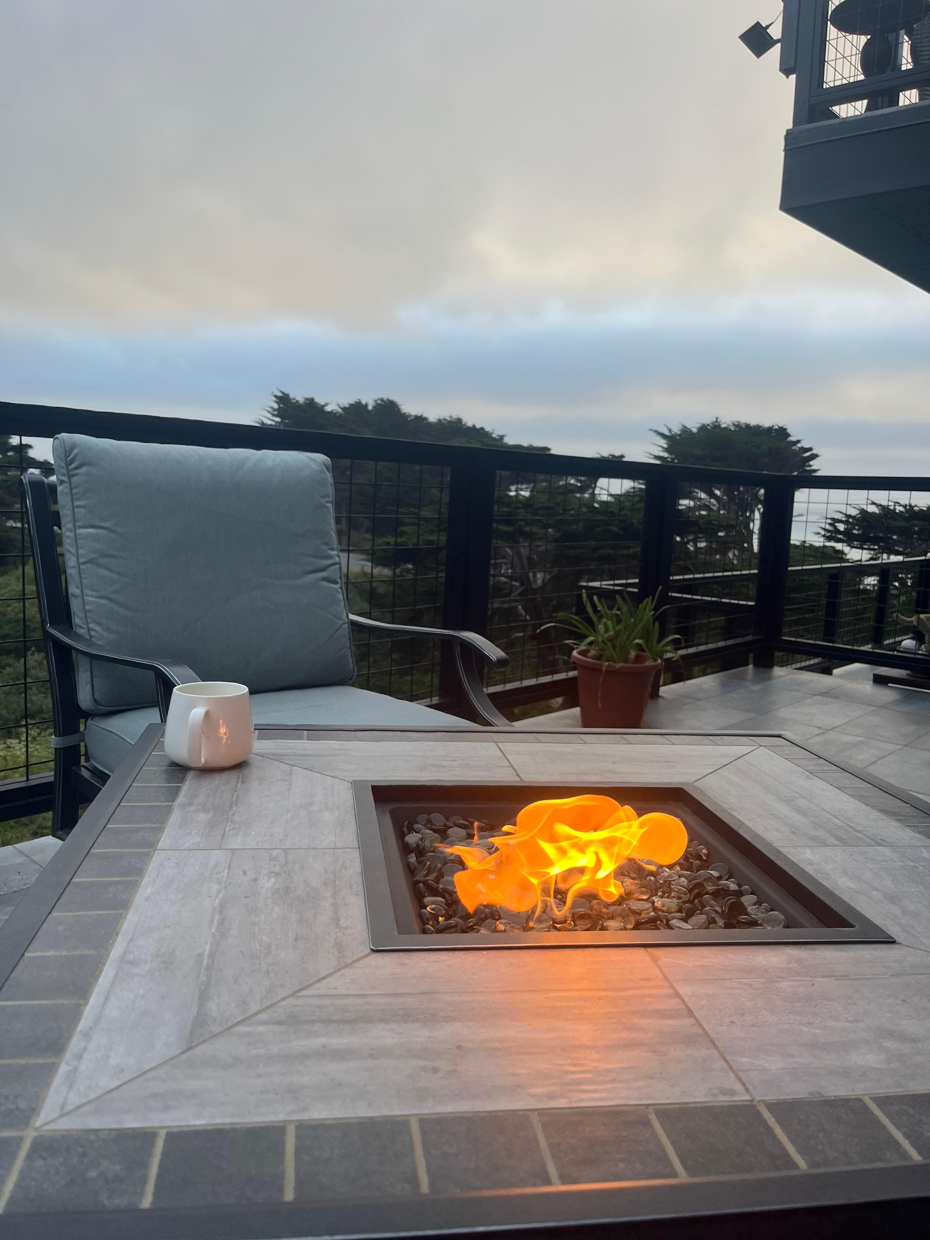 Fire pit on outer decl