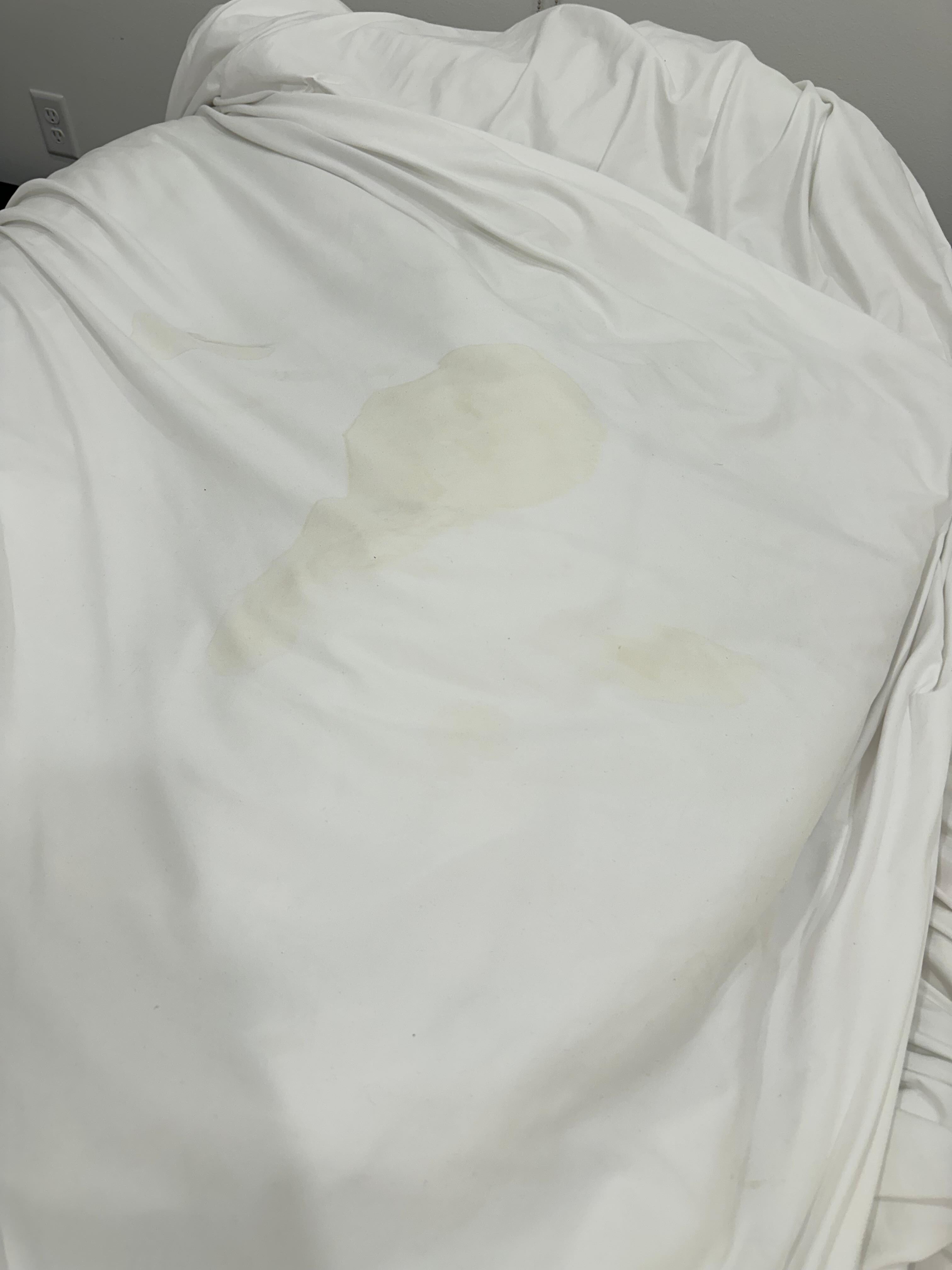 More urine stained sheets that did not clean 