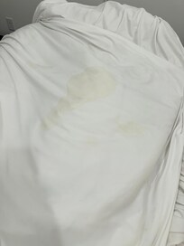 More urine stained sheets that did not clean