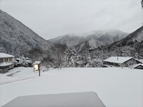 Mountain view after snow