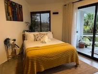 The main bedroom with a very comfortable mattress and its own air conditioner