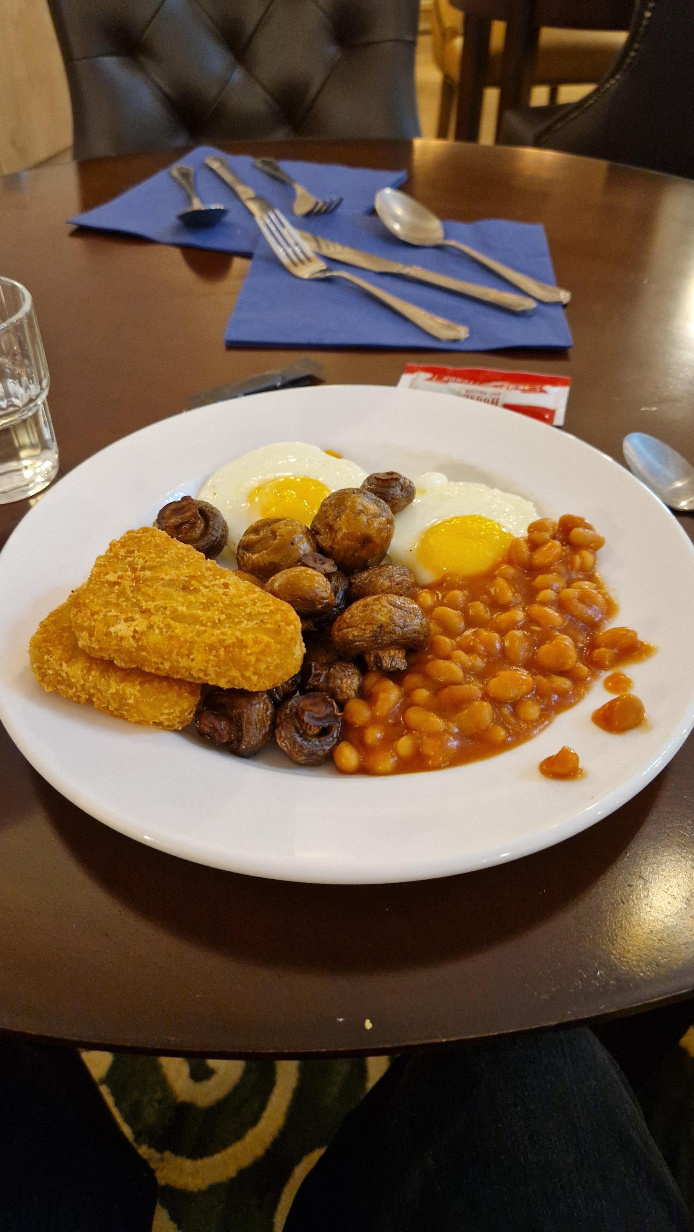 My veggie options. There are sausages and bacon