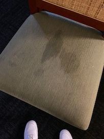 All cushions stained even in the lobby and outdoor seating