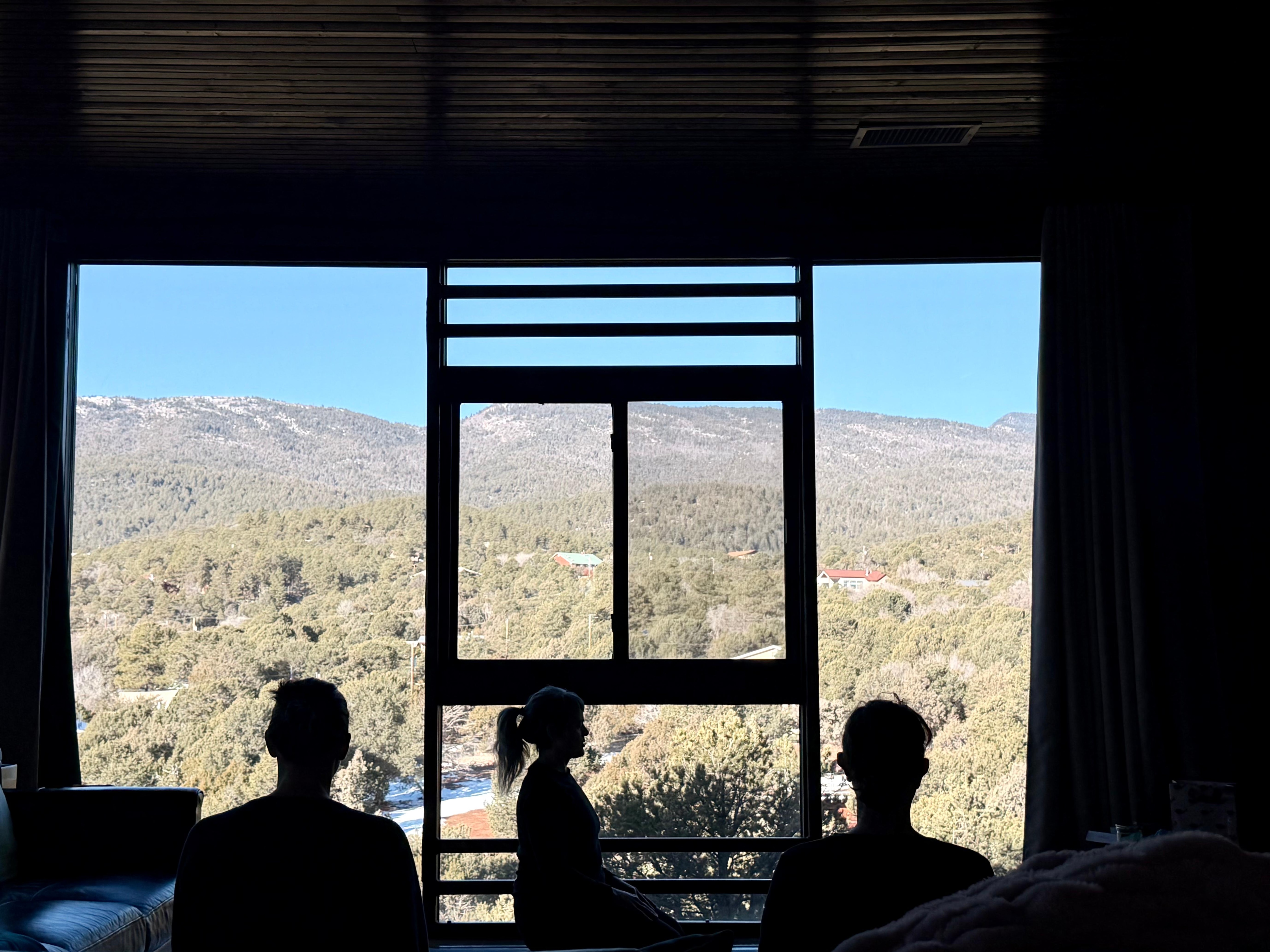 Morning Yoga in the living room- quite the view.