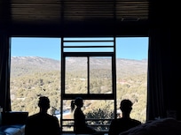 Morning Yoga in the living room- quite the view.
