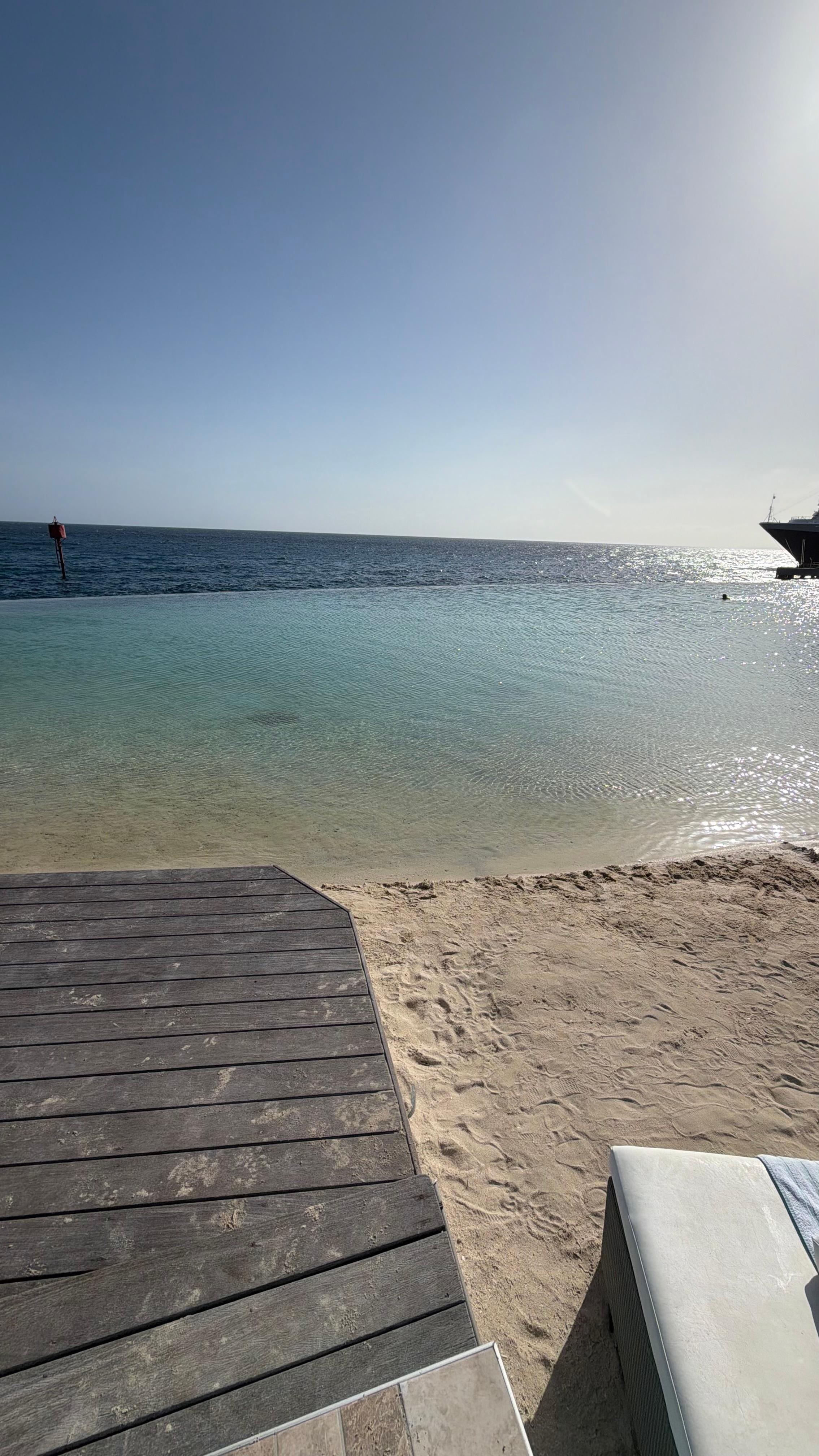 View of the beach and pool
