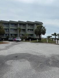 View from pool entrance of building A