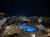 View from our balcony at night