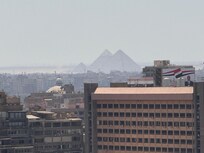 Giza Pyramids from our balcony.