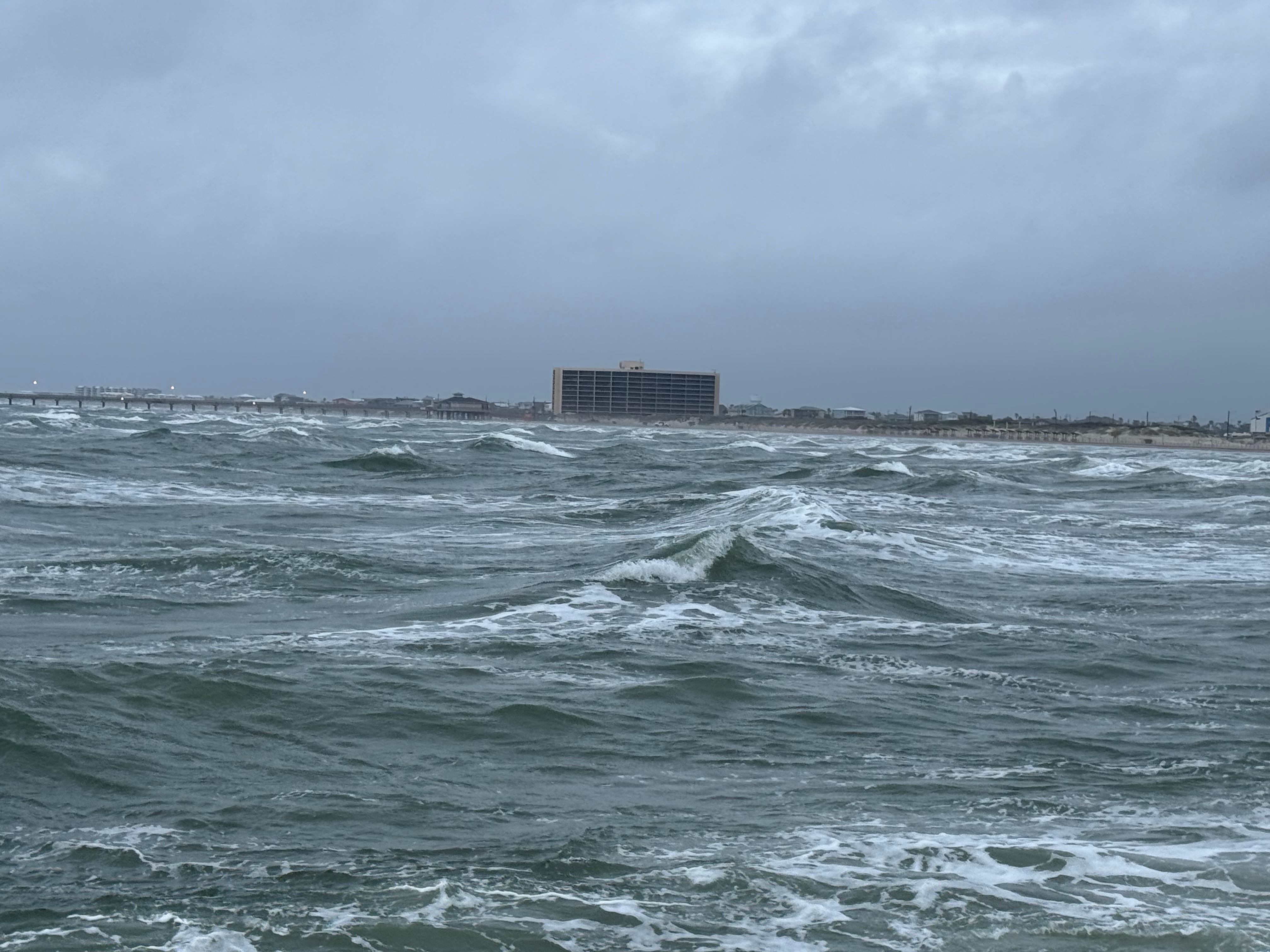 View from the jetty, a mile away. 
