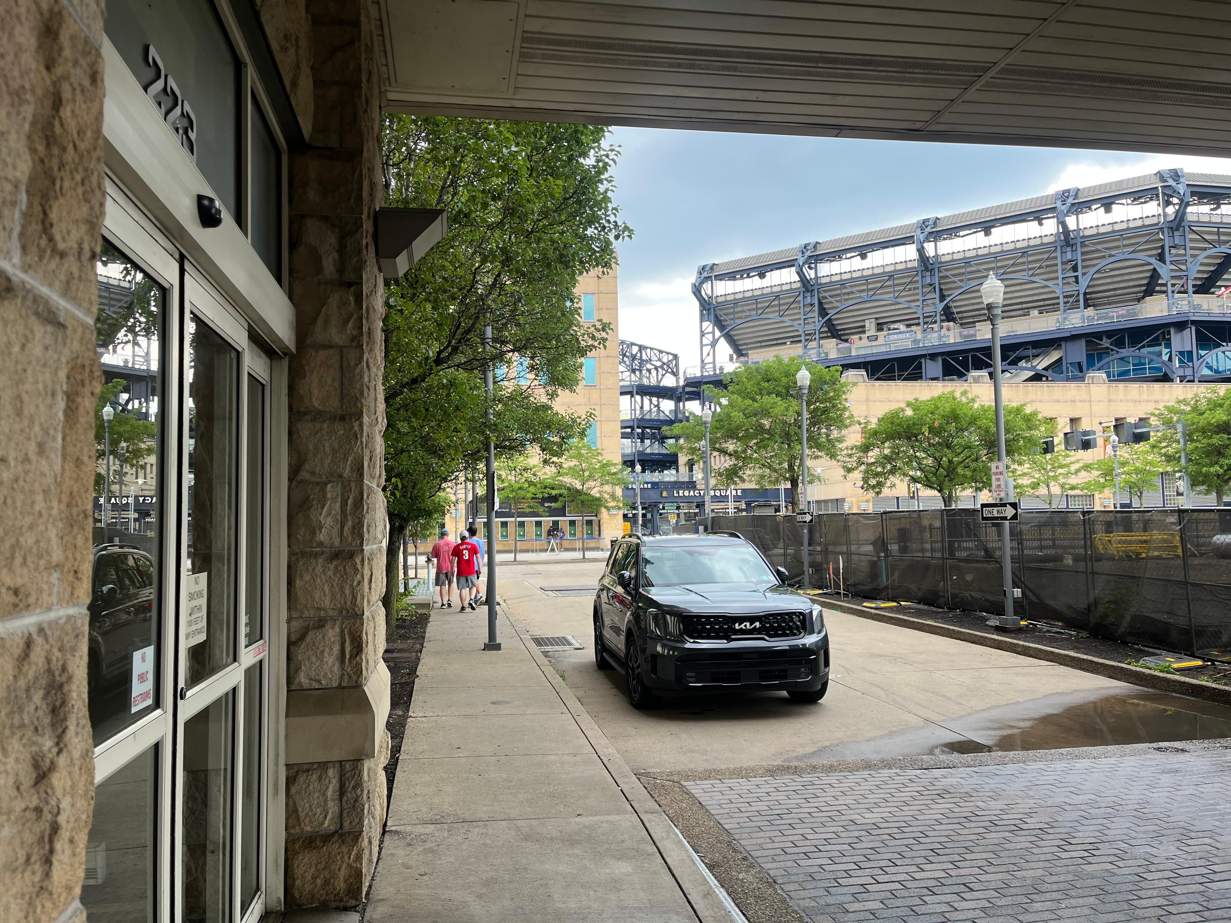 Hotel lobby to stadium …. Just a few steps.