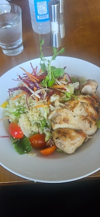 Quinoa salad with chicken. Best salad I've ever had, very flavorful.