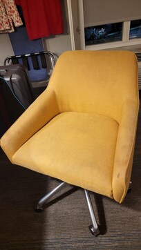Numerous stains never cleaned on desk chair