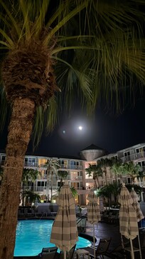 Moon rising over the pool area (magical)