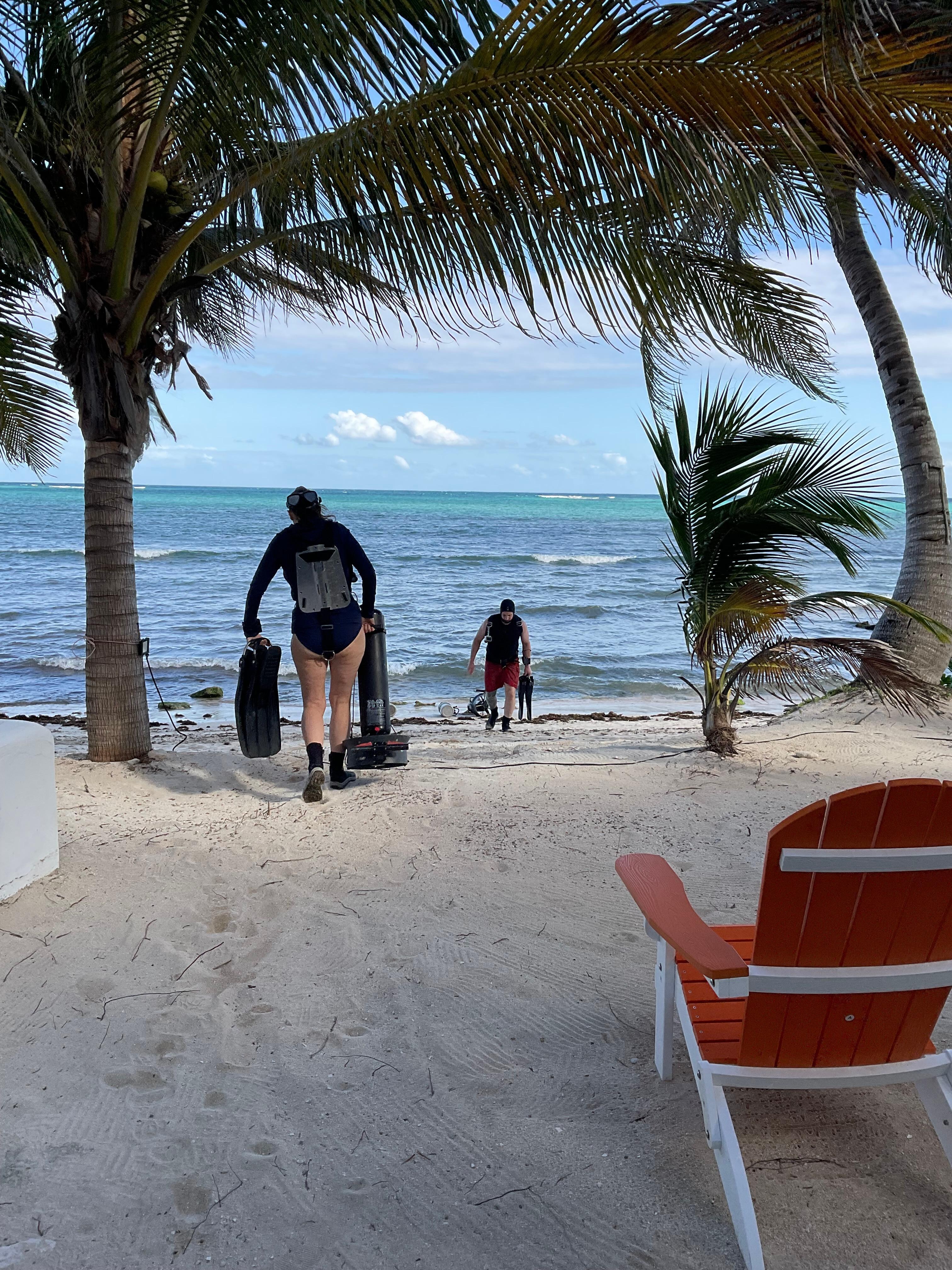 We scootered out to the reef from our beach. 