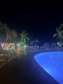 View towards restaurant next to pool