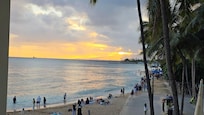 View of the sunset from the patio