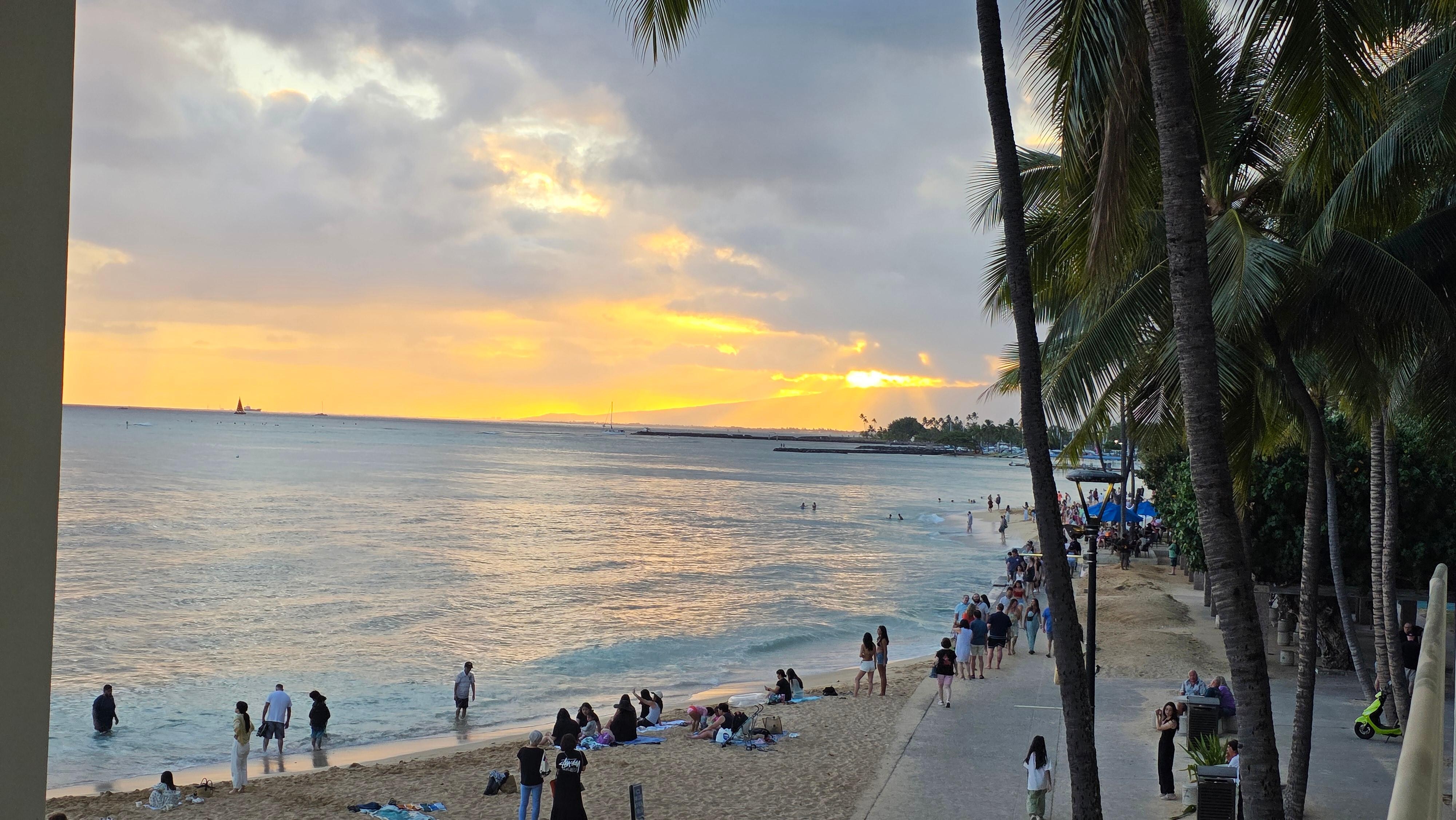 View of the sunset from the patio