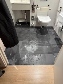 Floor got very wet with the shower and no way to mop it.