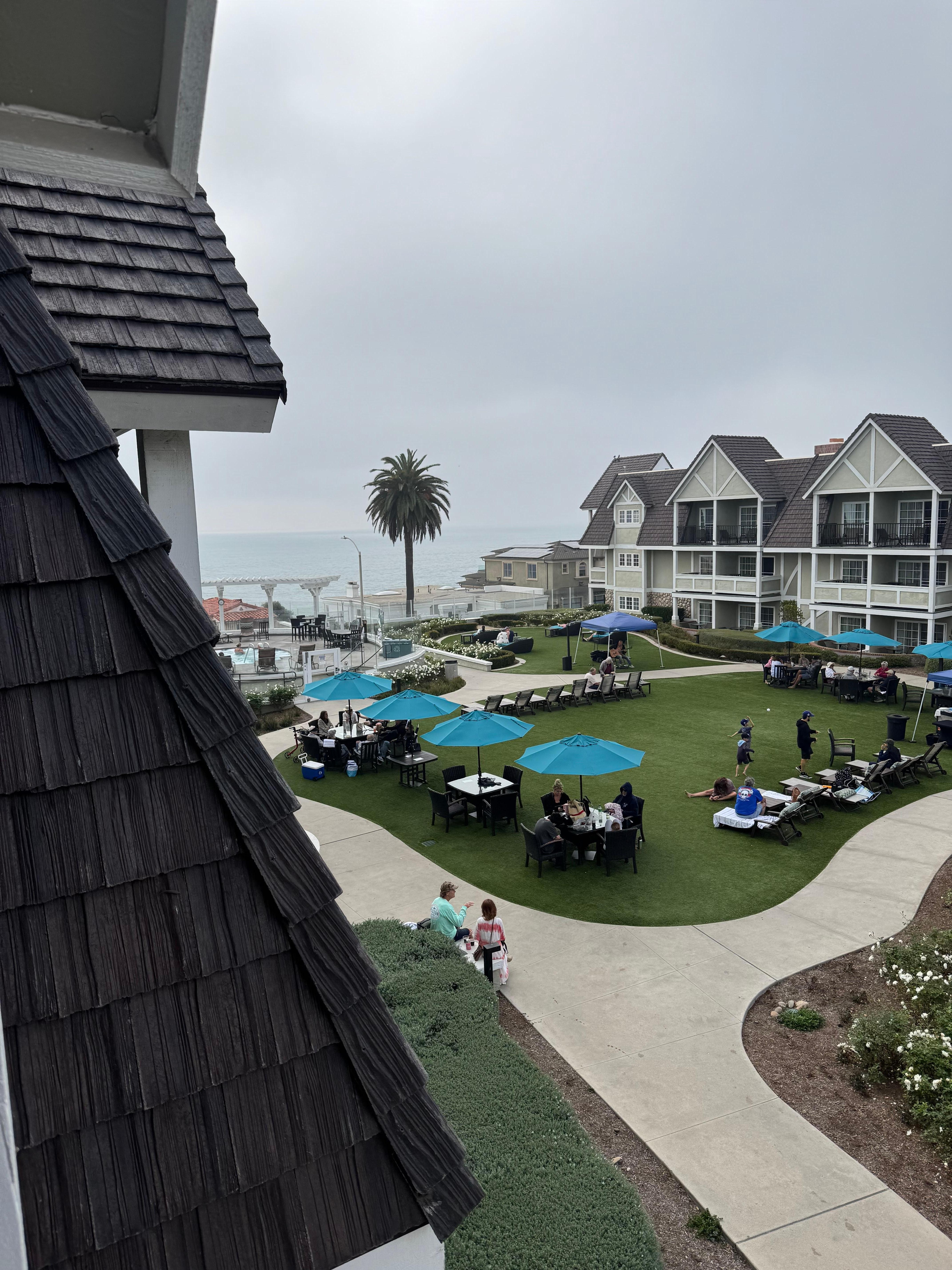 From our patio on the 3rd floor looking at the ocean.