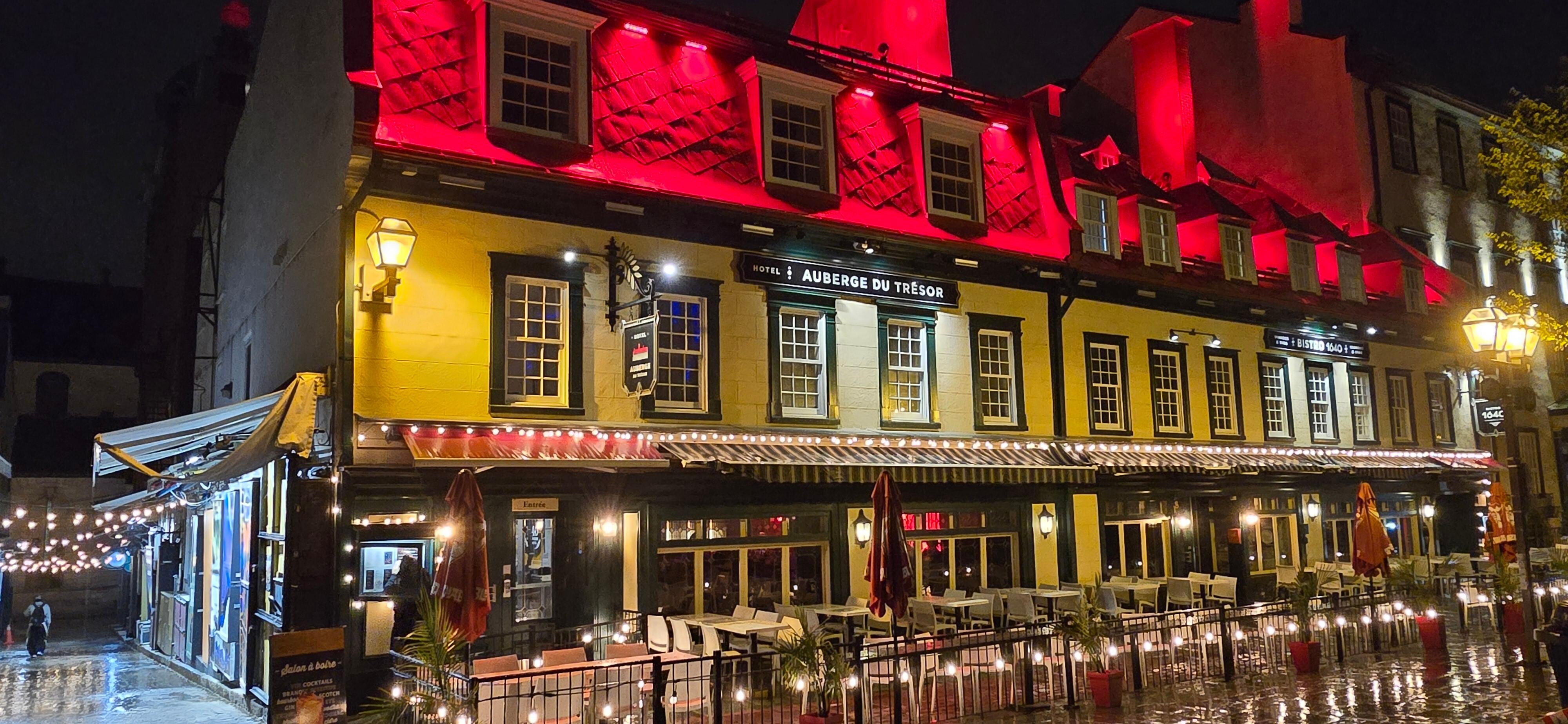 The hotel at night