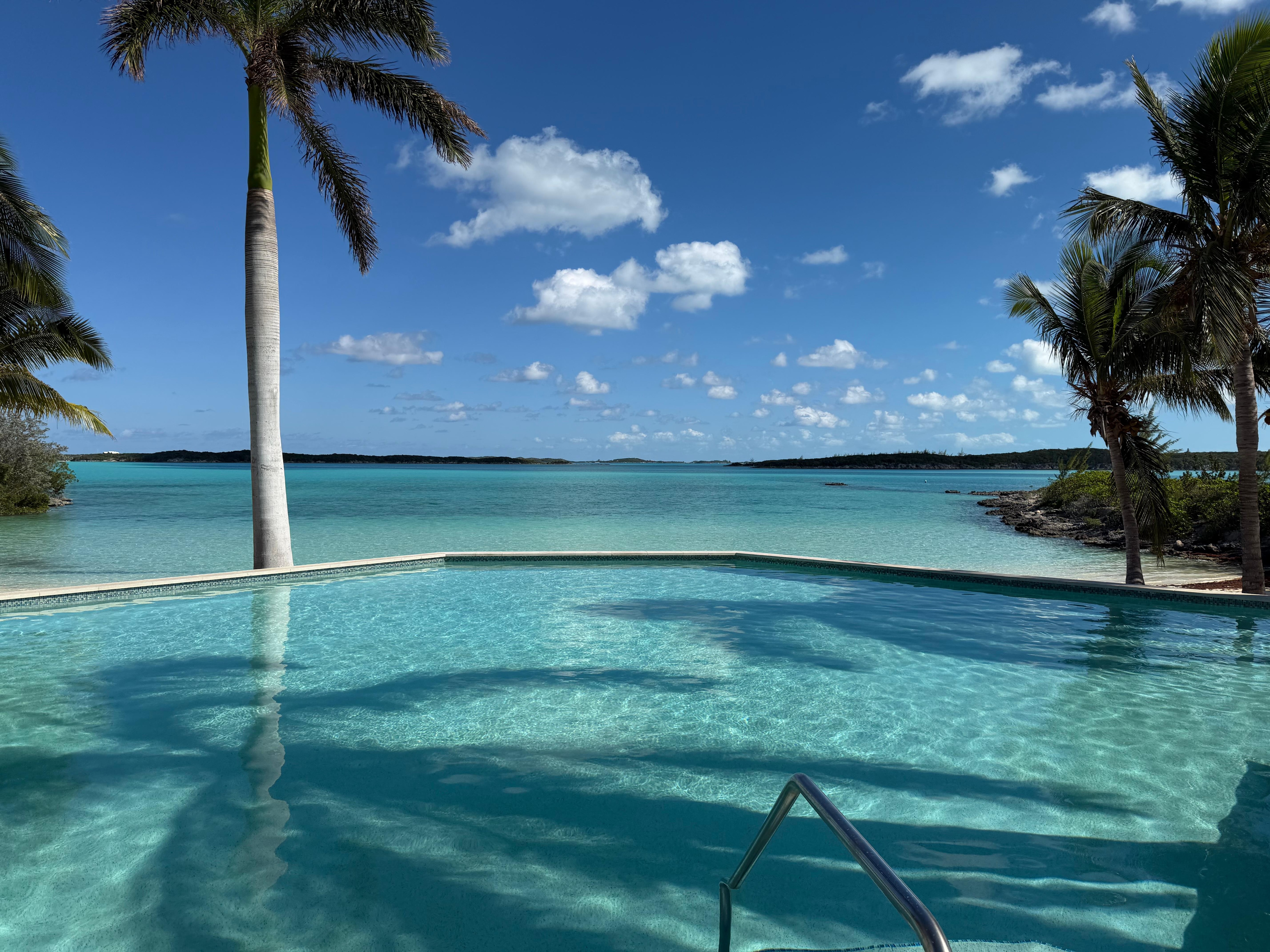 View from the loungers at the main pool. 