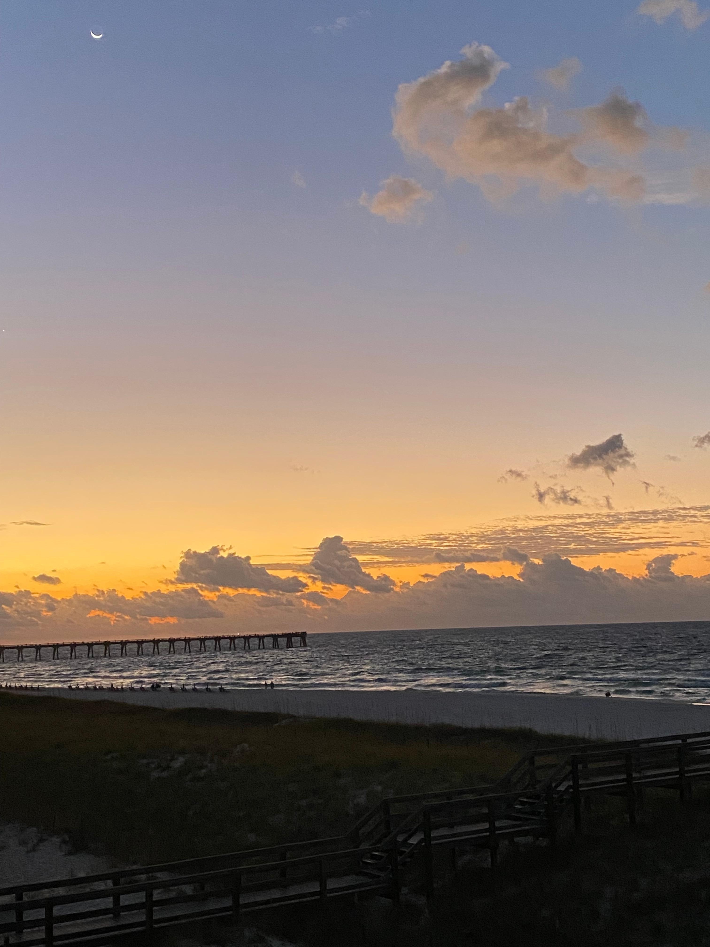 Sunrise from our balcony. 