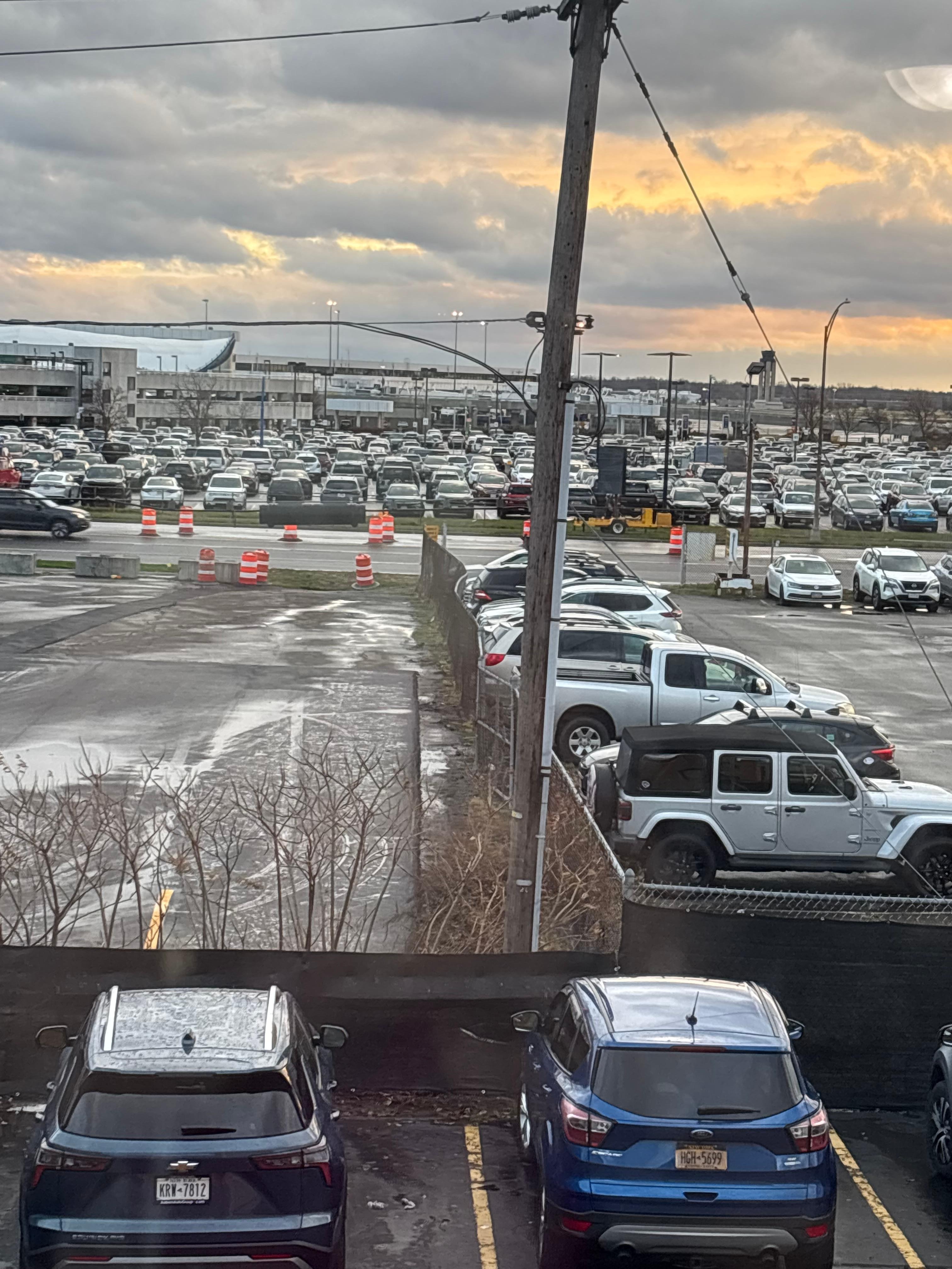 Right across the street from the airport 