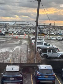 Right across the street from the airport