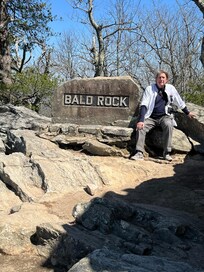 My husband at Bald Rock in the Cheaha State Patk.