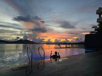 Sunset by the pool