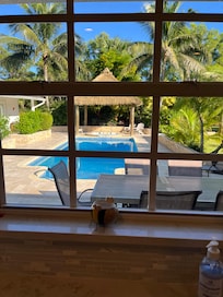 This is what I woke up to every morning. This is where coffee was enjoyed. After an early morning soak in the hot tub.