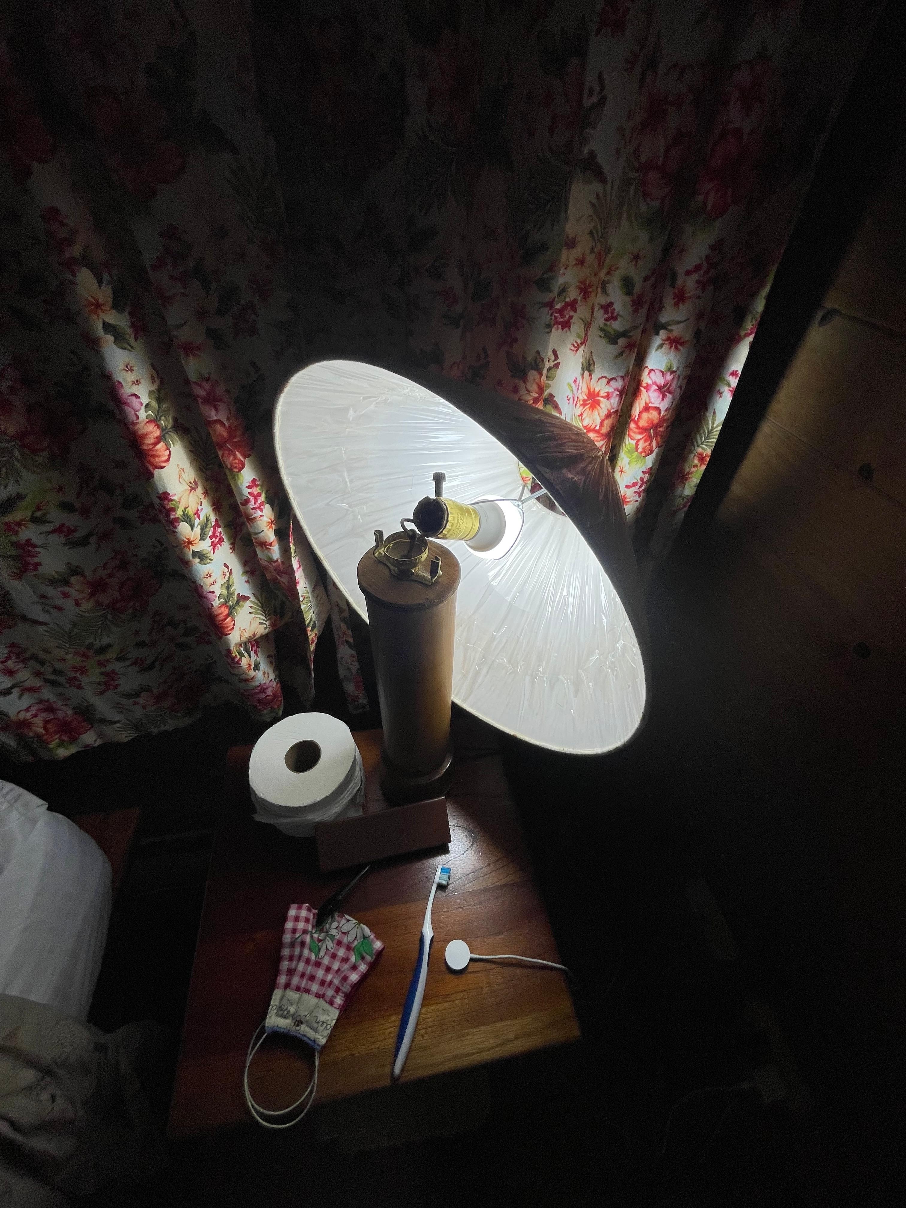 Broken maps fell from closet when first opened.  Had to use headlamp to read or unpack!