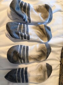 White socks after walking on Marriott Carpet for 2 hours! No we didn't walk outside. Mine were the same. Gross!