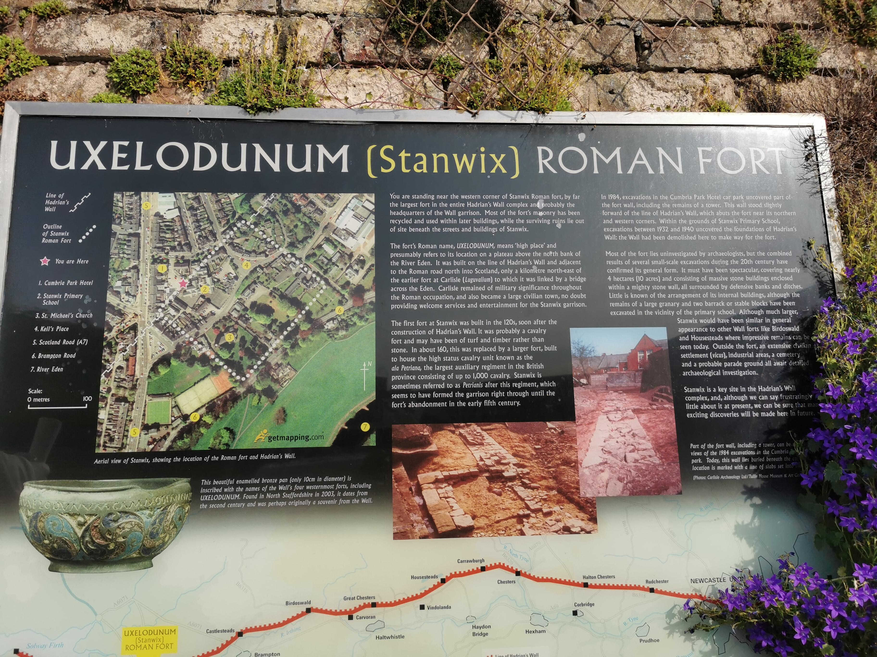Hadrians wall and fort was on the site