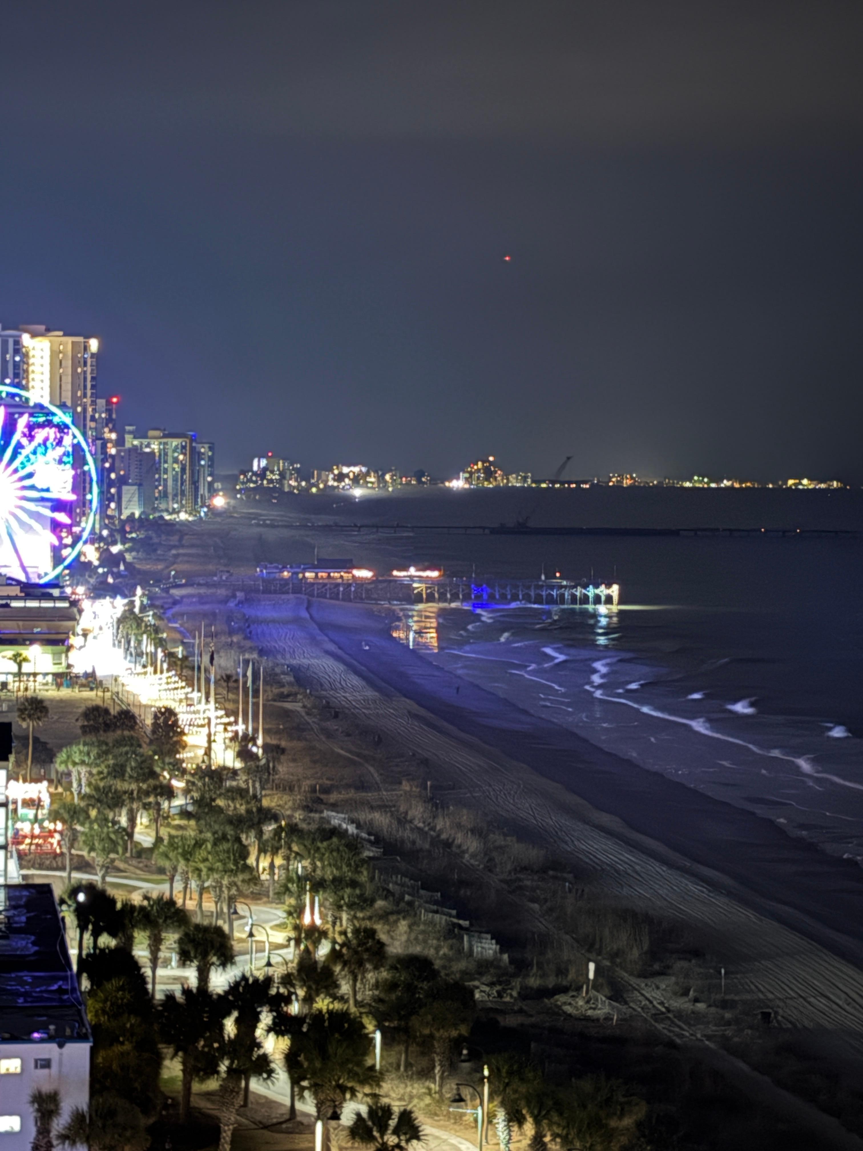 Night time balcony view