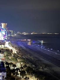 Night time balcony view