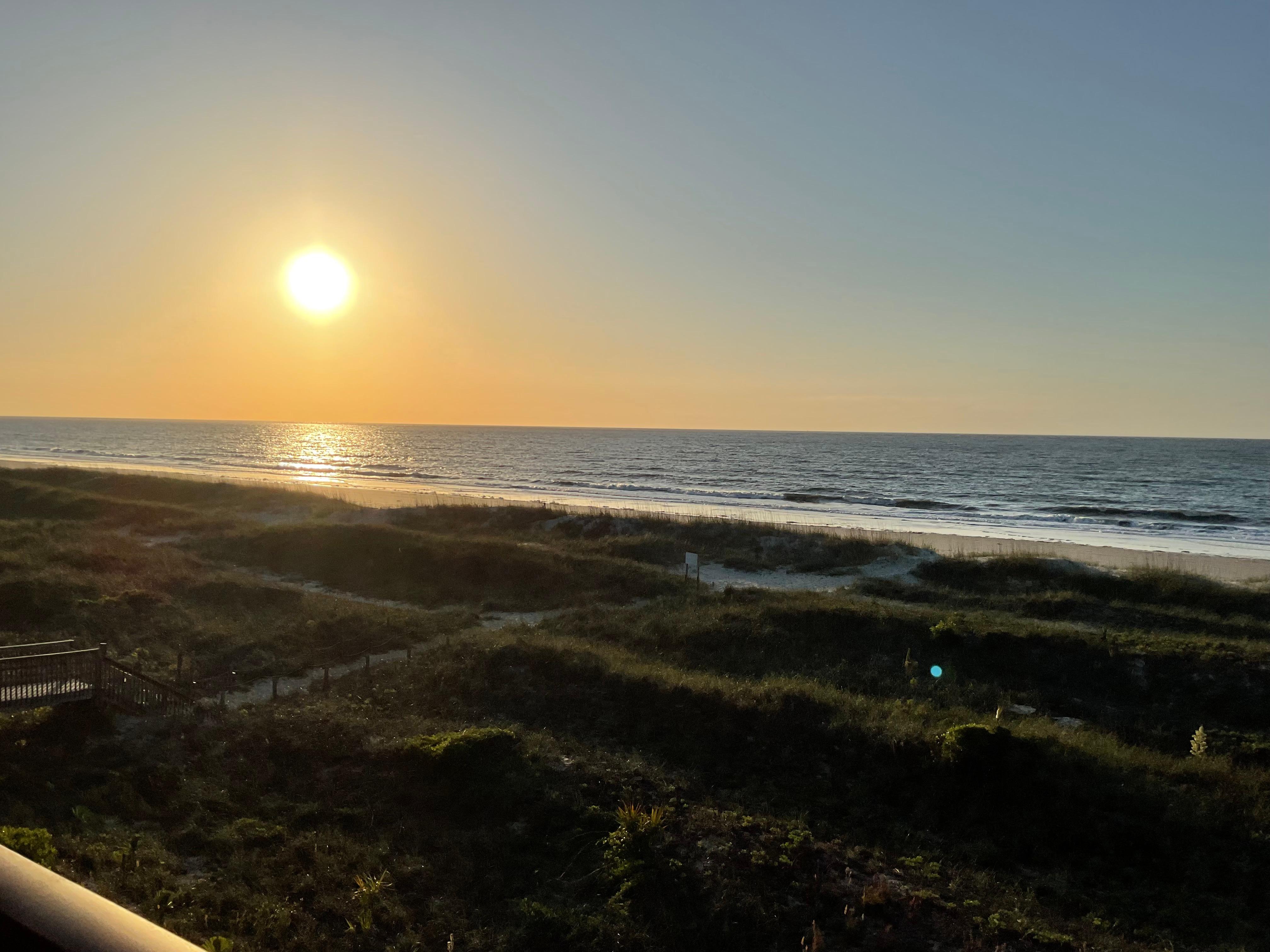 Sunrise view from our balcony