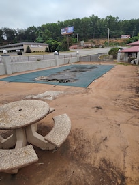 Closed pool. We weren't even allowed to sit on the pool deck