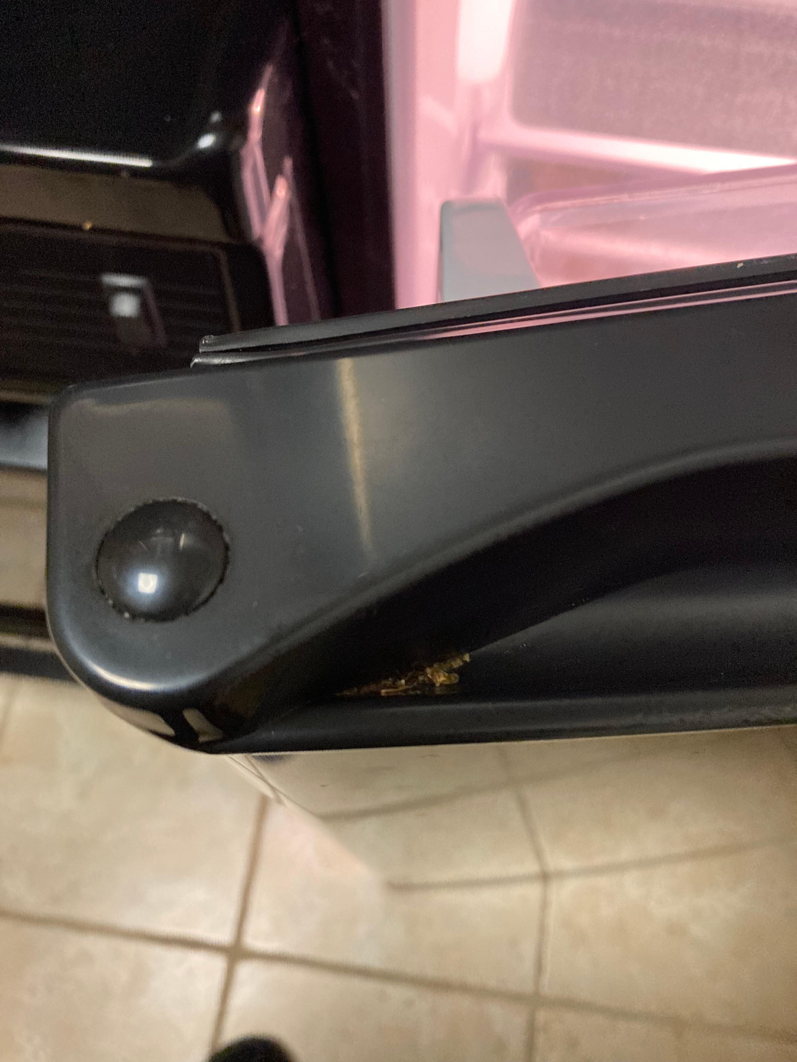 Debris in fridge handle. 