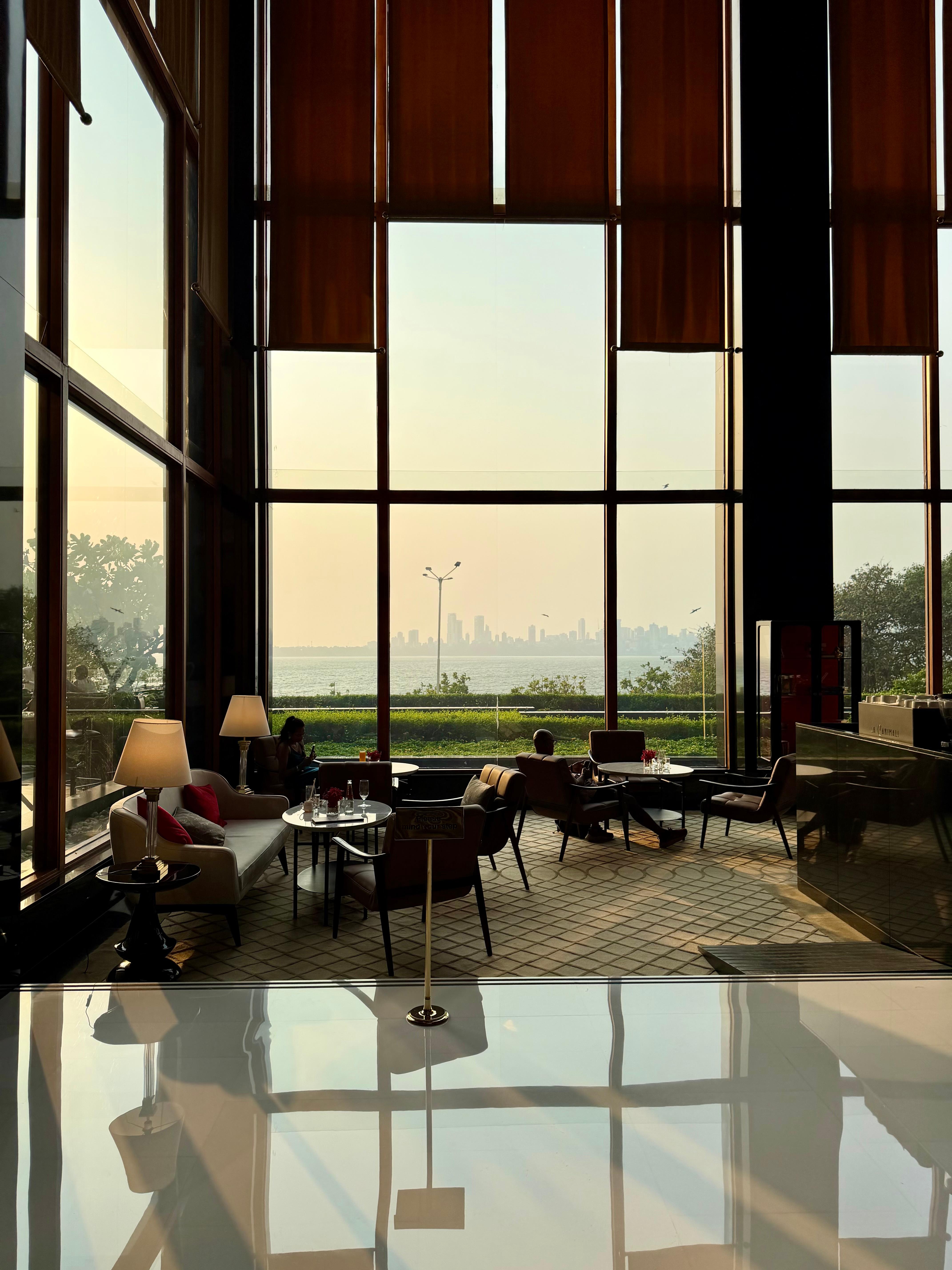 Lobby with spectacular sunset 