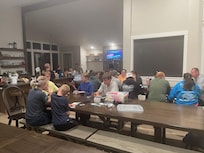 Plenty of open space to visit, eat , or play games,