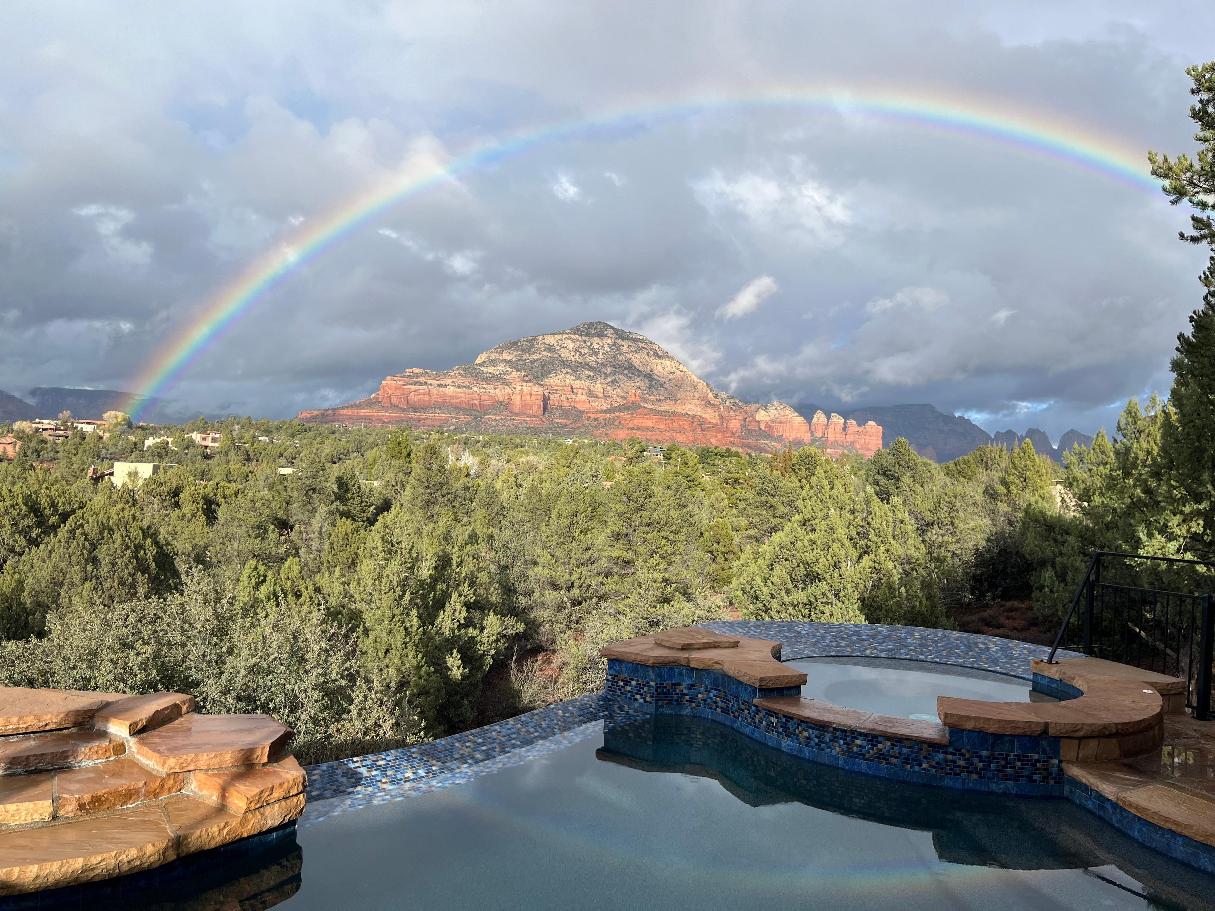 This rainbow greeted us upon arrival- really!! 