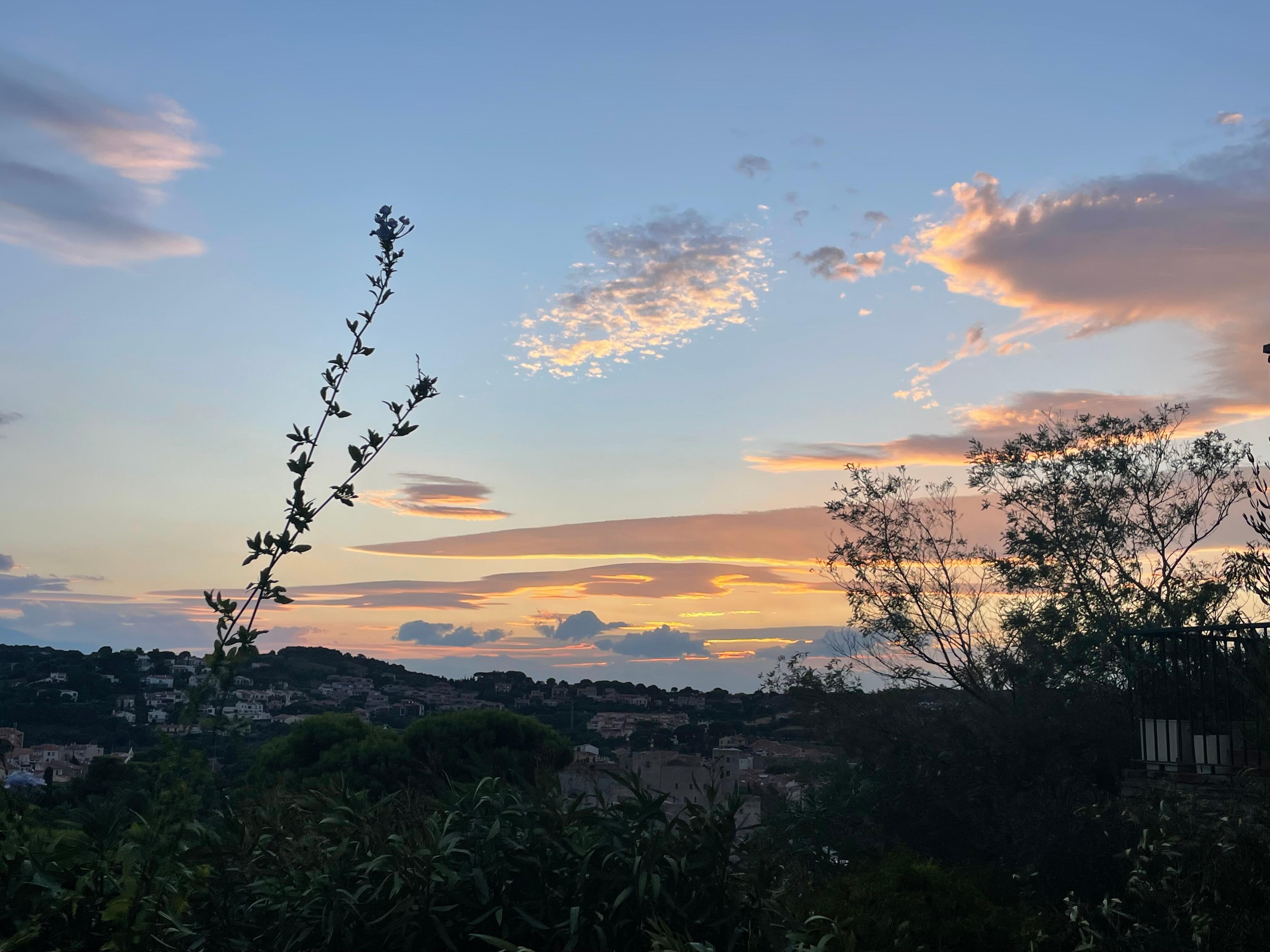 Vue de la terrasse le soir 