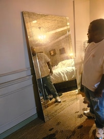 Nice big full size mirror in the room